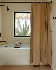 Micro Waffle Shower Curtain - Sand