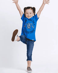 Make The Sea Trash Free Kids Tee - Sapphire Blue