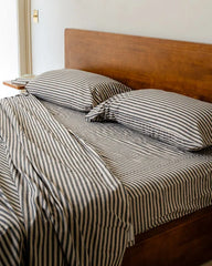 Classic Micro Twill Stripe Melange Pillowcase Set Steel Grey