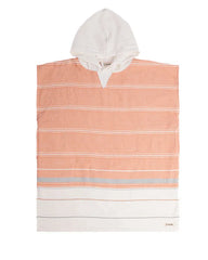 Colorblock Stripe Hooded Poncho Youth - Orange