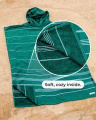 Terra Hooded Poncho - Teal Blue