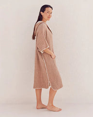 Falta Gauze Hooded Poncho - Warm Taupe