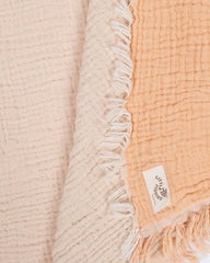 Little Fishies Gauze Receiving Blanket - Peach Fuzz