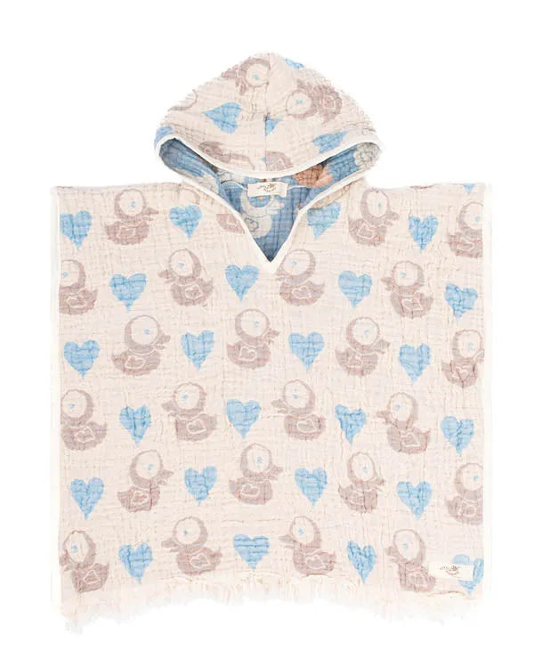 Ducky Gauze Hooded Poncho