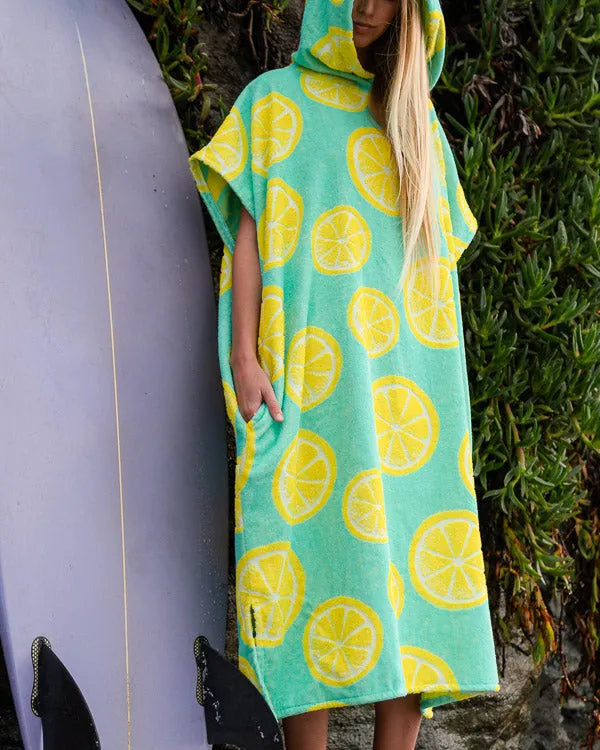Lemons Hooded Poncho