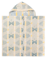 Fishies Hooded Kids Bath Towel