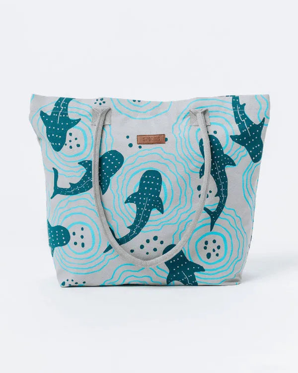 Shark Ripples Beach Tote