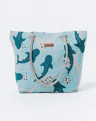 Shark Ripples Beach Tote